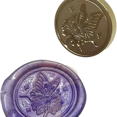 The Range Butterfly Flower Wax Stamp Head - Gold