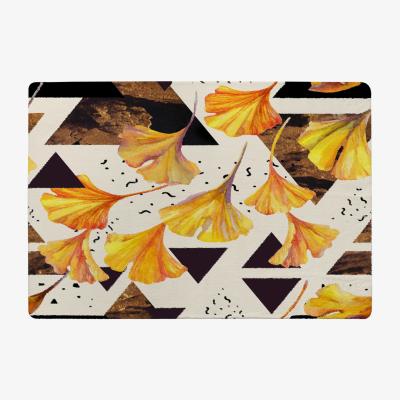 The Range Orange Flowers And Triangles Rug - Orange / 110cm