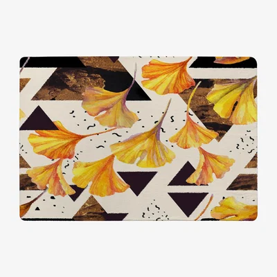 The Range Orange Flowers And Triangles Rug - Orange / 110cm