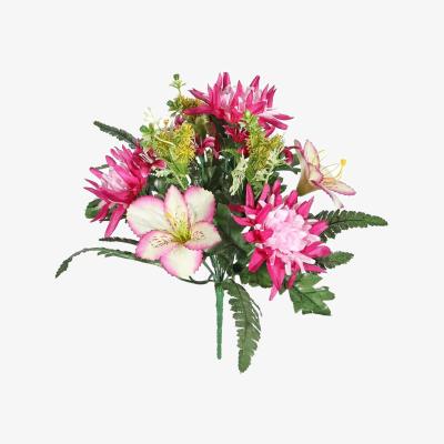 The Range Artificial Rose Alstro Mixed Bouquet. H35cm - Pink