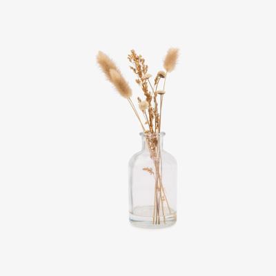The Range Dried Grasses Flowers Arrangement in Round Glass Vase  - White
