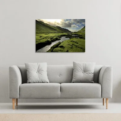 The Range Spring in Scotland Valley Canvas Print - Green / 46cm / 31cm