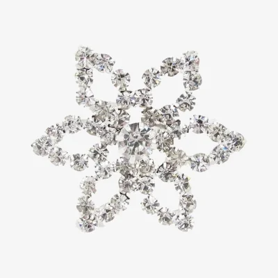 The Range Pack of 10 Decorative Large Flower Diamante Embellishments with Grade A Rhinestones - Silver