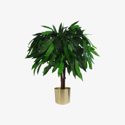 The Range Large Artificial Mango Tree Plant Metal Planter - Green / 60cm