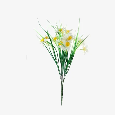 The Range Artificial Wild Silk Daffodil Bunch 40cm - White