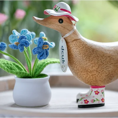 The Range DCUK British Flower Hats and Wellies - Small Duckys - Blue