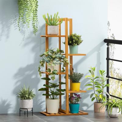 The Range Multi-Tiered Wooden Potted Plant Stand - Yellow