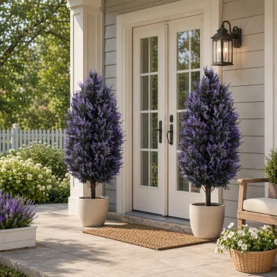 The Range HOMCOM Set of 2 Artificial Lavender Flowers with Stakes  - Lavender