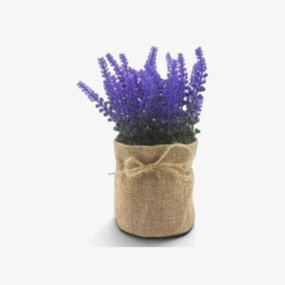 The Range Heaven Sends Artificial Vibrant Purple Lavender in Hessian Pot - Vibrant Purple