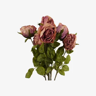 The Range Bunch of Artificial Natural Look Rose Flowers - Dark Pink Rose