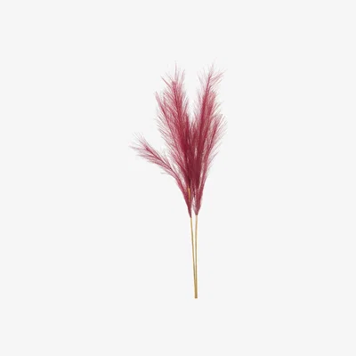 The Range Scarlet Faux Pampas Grass Stem - Red