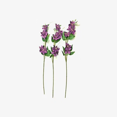 The Range 3 Artificial Purple Clematis Stems - Purple