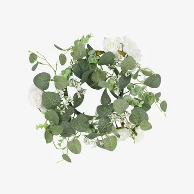 The Range White Rose Eucalyptus Hanging Wreath