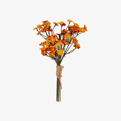 The Range Wyld Haus Set of 3 Orange Silk Daisy Bunches - Lifelike Artificial Flowers - Orange
