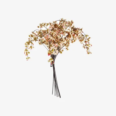 The Range Bunch of Natural Trailing Cherry Stems Artificial Flowers - Natural Cherry Spray
