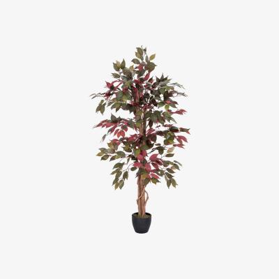 The Range Homescapes Red and Green Artificial Capensia Tree with Real Wood Trunk, 4 Ft - Red and green