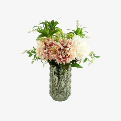 The Range Artificial Flower Arrangement With Vase Pink White Flowers - Pink