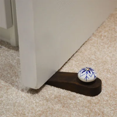The Range Wooden Door Stops - Navy Flower - Pack of 3 - Navy Flower