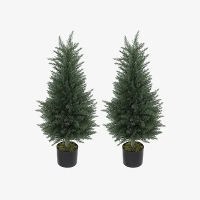 The Range HOMCOM Set of 2 Decorative Artificial Plant  - Green