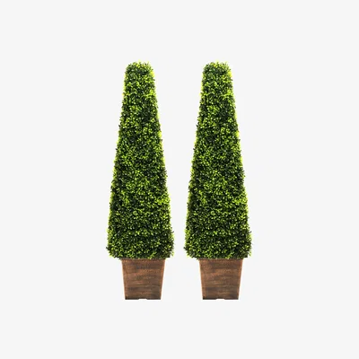 The Range Outdoor Artificial Topiary Trees - Green / 120cm
