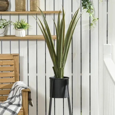 The Range Artificial Plants Agave Succulent in Pot Indoor Outdoor Home Decor - Green