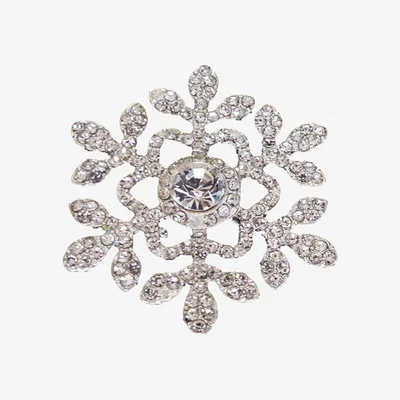 The Range Pack of 2 Large Snowflower Embellishments - Silver