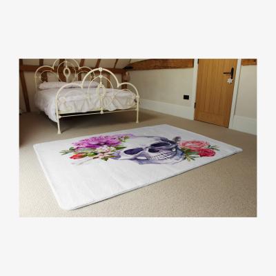 The Range Human Skull With Flowers Rug - Pink / 230cm