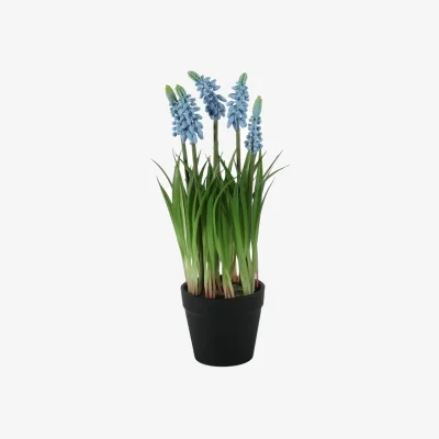 The Range Blue Muscari Potted Plant Artificial Flowers - Blue