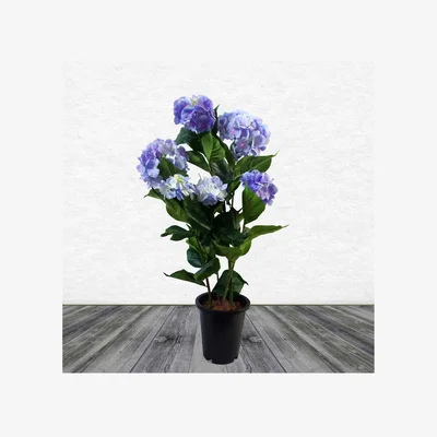 The Range 90cm Artificial Hydrangea Plant with 200 Flowers - Blue