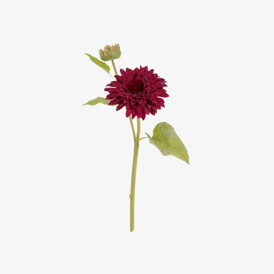 The Range Dahlia Burgundy Raven Stem Artificial Flower Stem - Burgundy