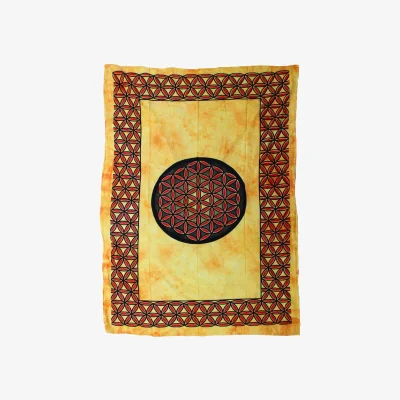 The Range Handmade Orange Flower of Life Bedspread  Wall Hanging for Bedroom - Orange