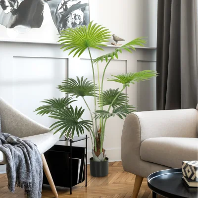 The Range HOMCOM Artificial Plant with PEVA Leaves and Coconut Coir  - Green / 145cm