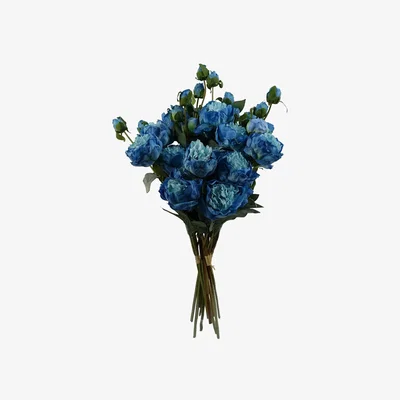 The Range 6 Pack Blue Peony Artificial Flower Stem Bundles - Blue