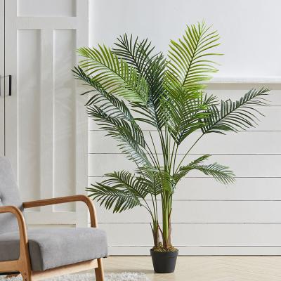 The Range Large Artificial Palm Plant in Pot - Green / 110cm