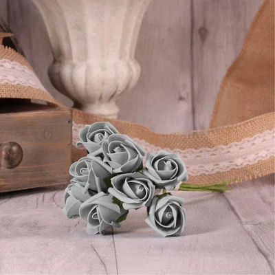 The Range Bunch of 8 Foam Tea Rose Buds  - Grey