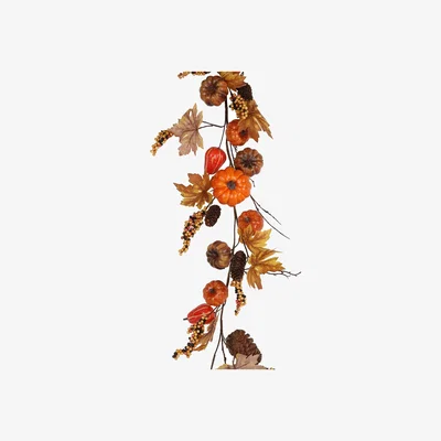 The Range Autumnal Harvest Faux Pinecone Garland - Orange