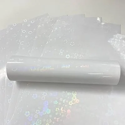 The Range Pack of 5 Sheets Mini Flowers Vinyl Overlay - Holographic