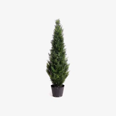 The Range Best Artificial 5ft Potted Cedar Topiary Tree - Green