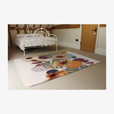 The Range Orange Geometric With Flowers Rug - Orange / 230cm