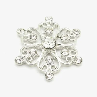 The Range Pack of 10 Decorative Filigree Flower Diamante Crystal Embellishments - Silver