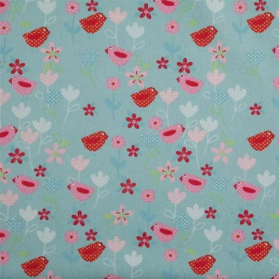 The Range Pure Cotton Birds and Flowers Fabric 150cm Wide - Multi Colour