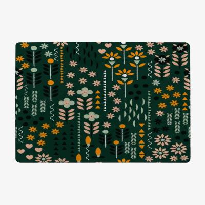The Range Selection Of Flowers Print Rug - Green / 110cm