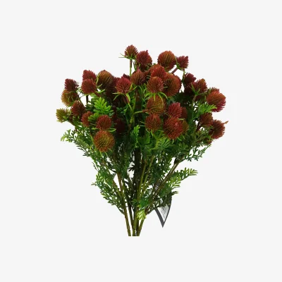 The Range Bunch of Craspedia Stems Foliage Artificial Flowers - Craspedia Red
