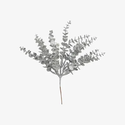 The Range Artificial Glitter Eucalyptus Bush - Silver