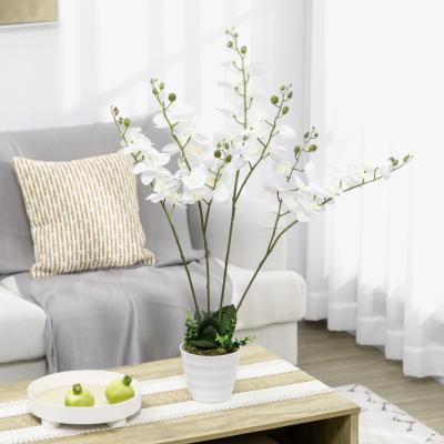The Range Artificial Flowers Orchid Phalaenopsis in Pot 75 cm for Home Decor - Green