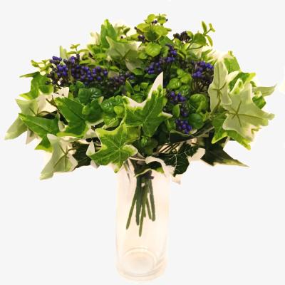 The Range Artificial Purple Berry Bush and Variegated Ivy Foliage Arrangement - Purple