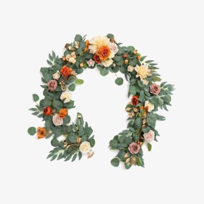 The Range Artificial Eucalyptus Flower Fake Leave Vine Garland String Wedding Party - Orange