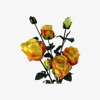 The Range Yellow Rose Artificial Flower Spray Bundle 60cm - Yellow