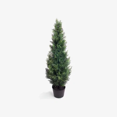 The Range Best Artificial 3ft - 90cm Potted Cedar Topiary Tree - Green