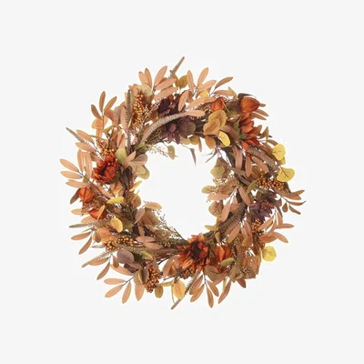 The Range Russet Autumnal Wreath  - Brown